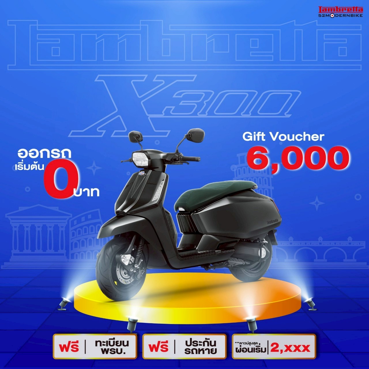 X300-Lambretta-Safariworld แลมเบรตต้า ซาฟารีเวิลด์ ราคา ตารางผ่อน
